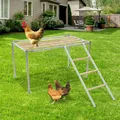 Perchoir plateforme poulets bois avec échelle pour oiseaux – 2