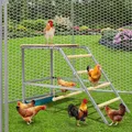 Perchoir poules métal avec balançoire échelle et mangeoire – 1