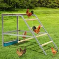 Perchoir poules métal avec balançoire échelle et mangeoire – 6
