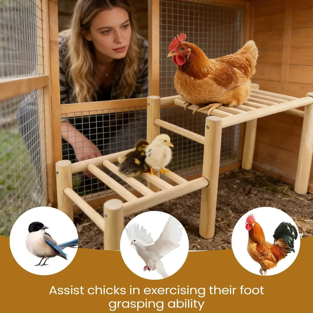 Perchoir poulets bois ferme jouets poussins support poulailler