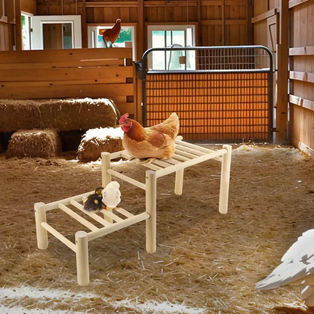 Perchoir poulets bois ferme jouets poussins support poulailler