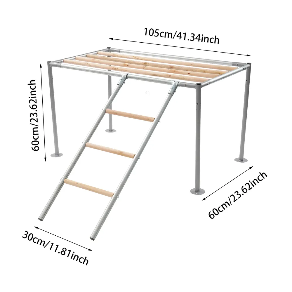 Plateforme de repos poulets 105 cm avec échelle pour 10 poulets