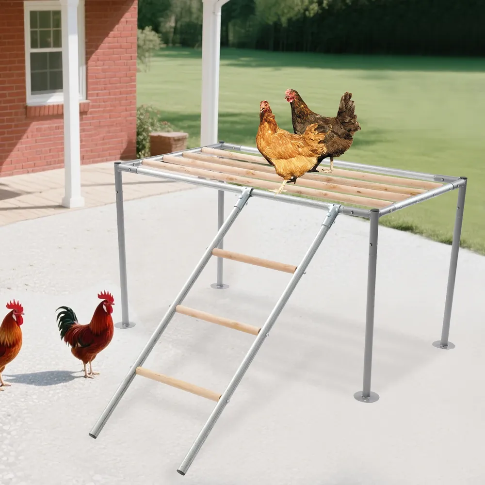 Plateforme de repos poulets 105 cm avec échelle pour 10 poulets
