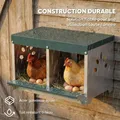 Pondoir à poules 2 emplacements en acier imperméable – 4