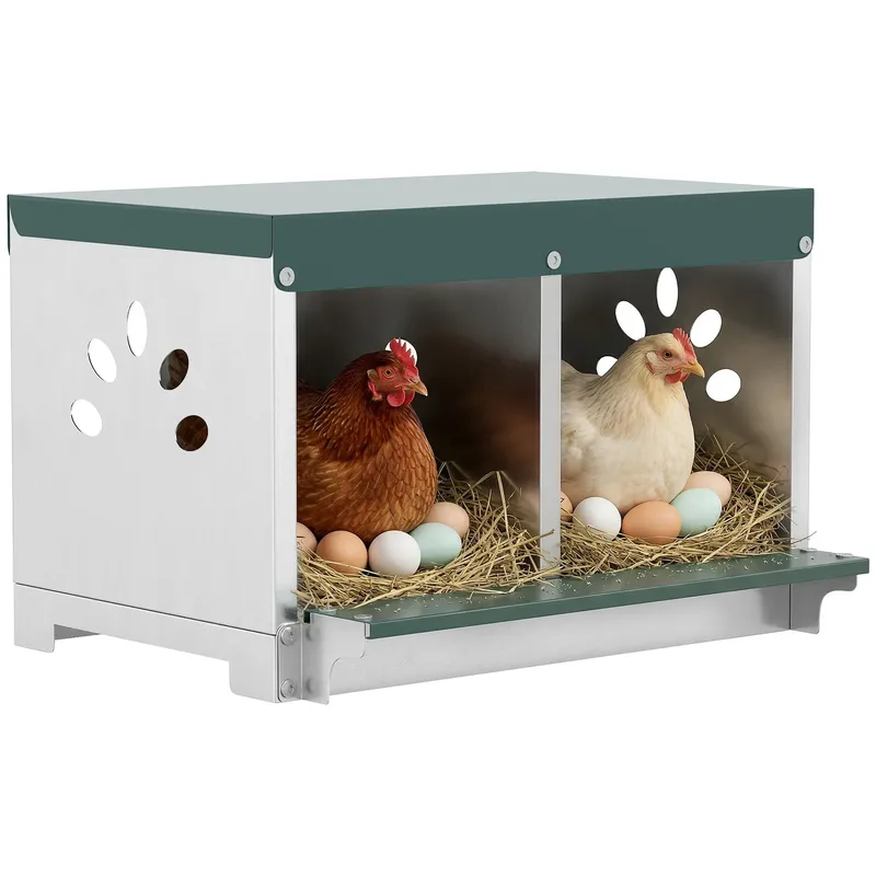 Pondoir à poules 2 emplacements en acier imperméable