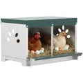 Pondoir à poules 2 emplacements en acier imperméable – Couleur Argent