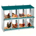 Pondoir à poules 2 niveaux 8 compartiments métal collecte œufs – 1