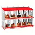 Pondoir à poules 2 niveaux 8 compartiments métal collecte œufs – Couleur red 8 holes