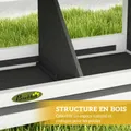 Pondoir PawHut 3 emplacements bois et métal gris – 4