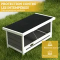 Pondoir PawHut 3 emplacements bois et métal gris – 5