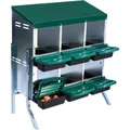 Pondoir poules acier galvanisé 6 trous avec plateau amovible – 2