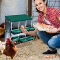 Pondoir poules acier galvanisé 6 trous avec plateau amovible – 3