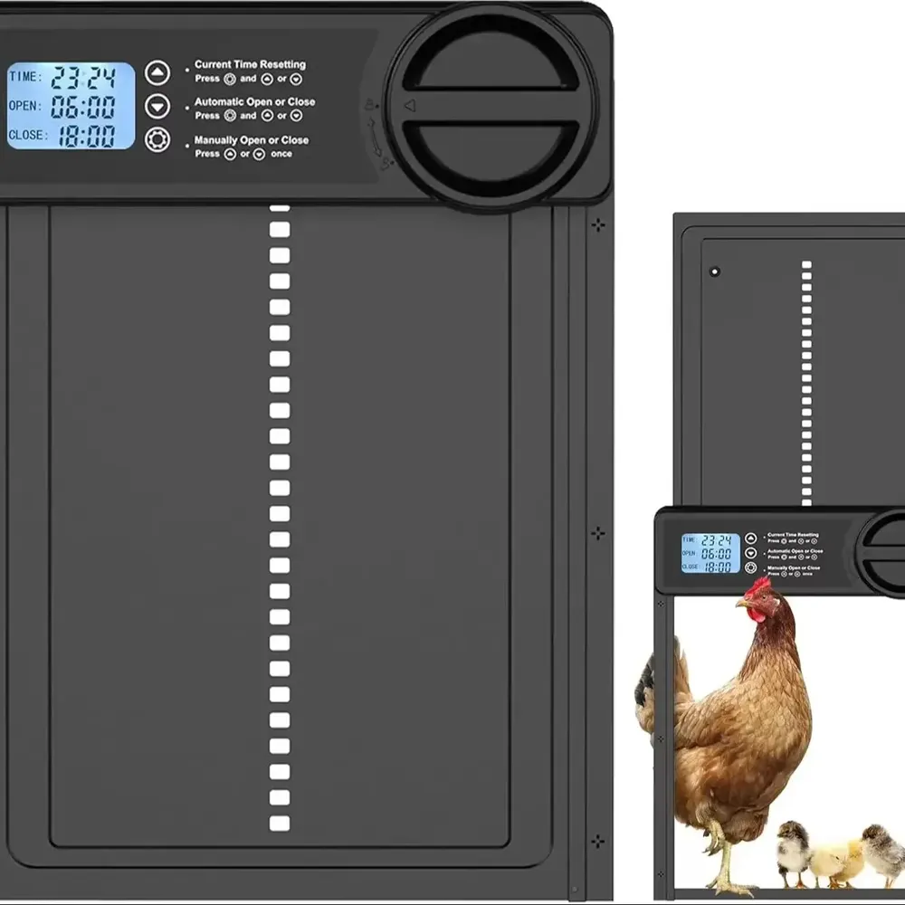 Porte automatique poulailler aluminium minuterie intelligente