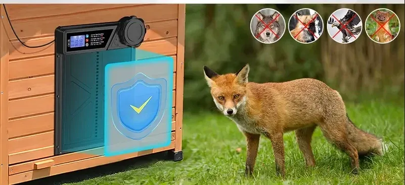 Porte automatique poulailler avec écran LCD et minuterie
