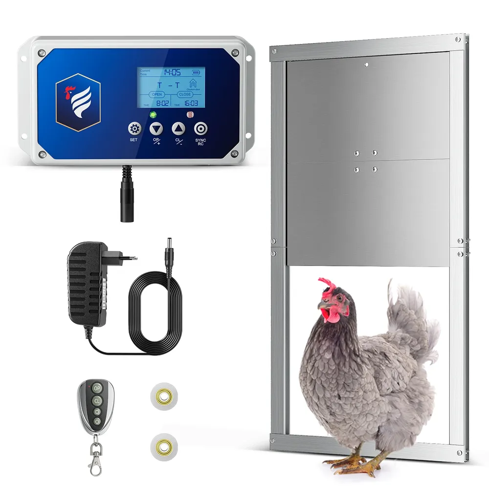 Porte automatique poulailler avec minuterie et capteur de lumière