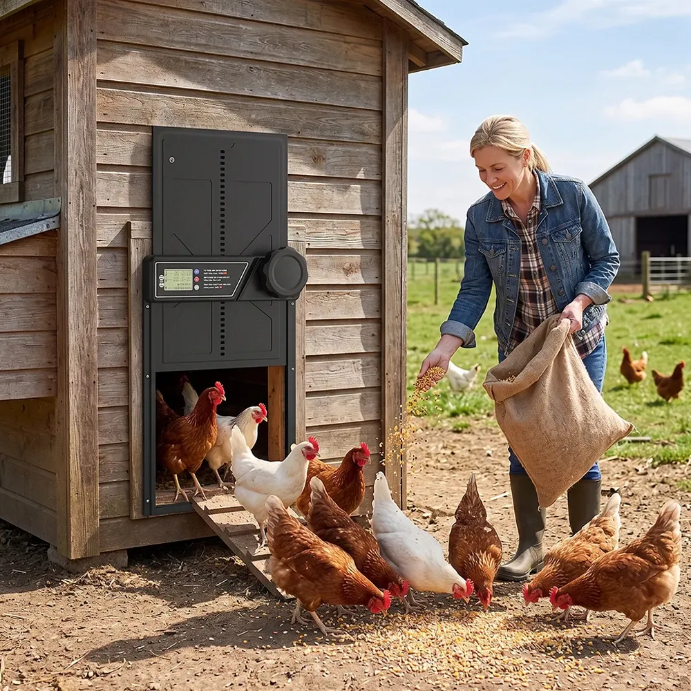 Porte automatique poulailler énergie solaire pour ferme