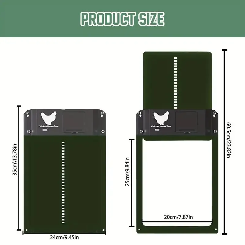 Porte automatique poulailler métal minuterie induction