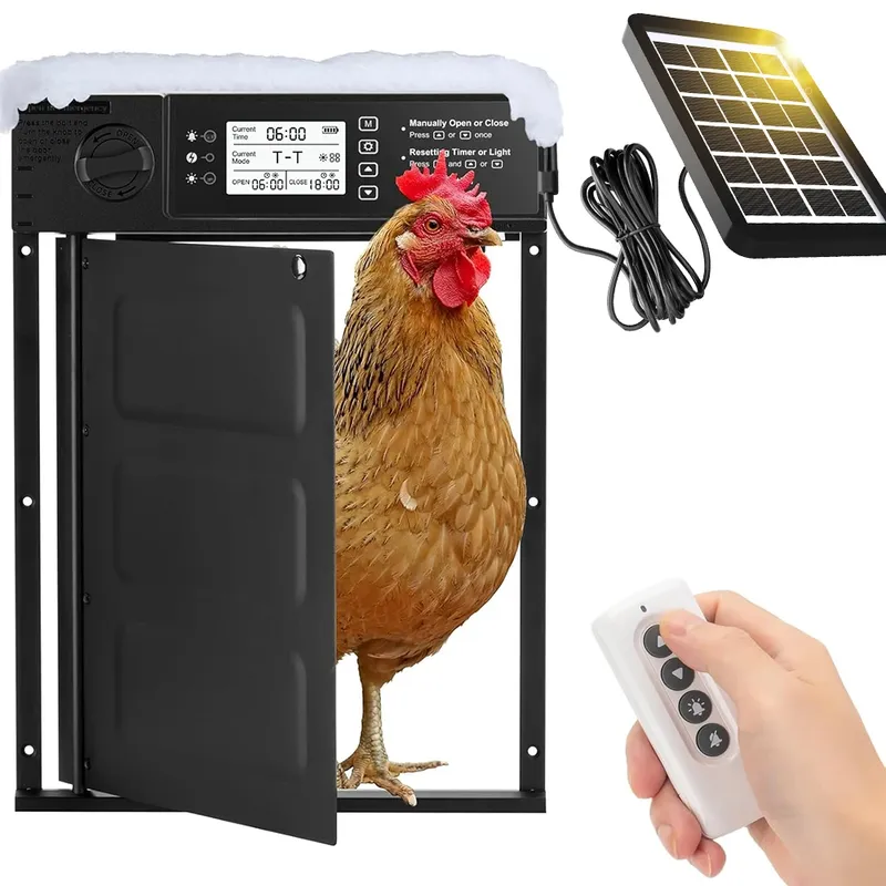 Porte automatique poulailler solaire anti-pincement