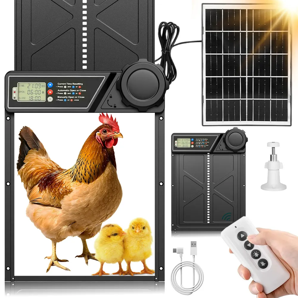 Porte automatique poulailler solaire anti-pincement aluminium