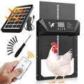 Porte automatique poulailler solaire avec écran LCD et télécommande – Couleur black