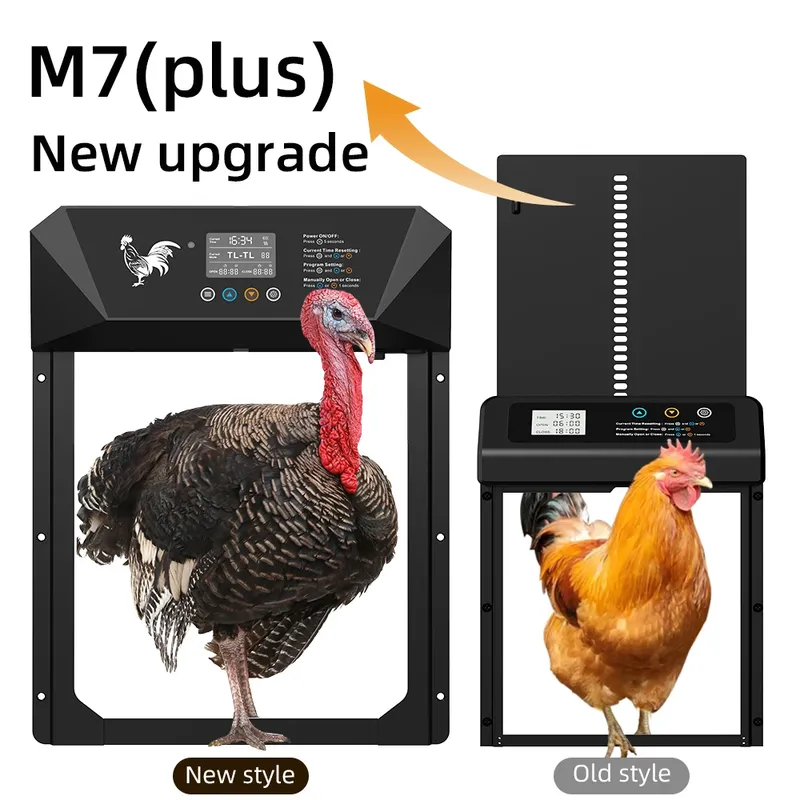 Porte automatique poulailler solaire avec écran LCD et télécommande