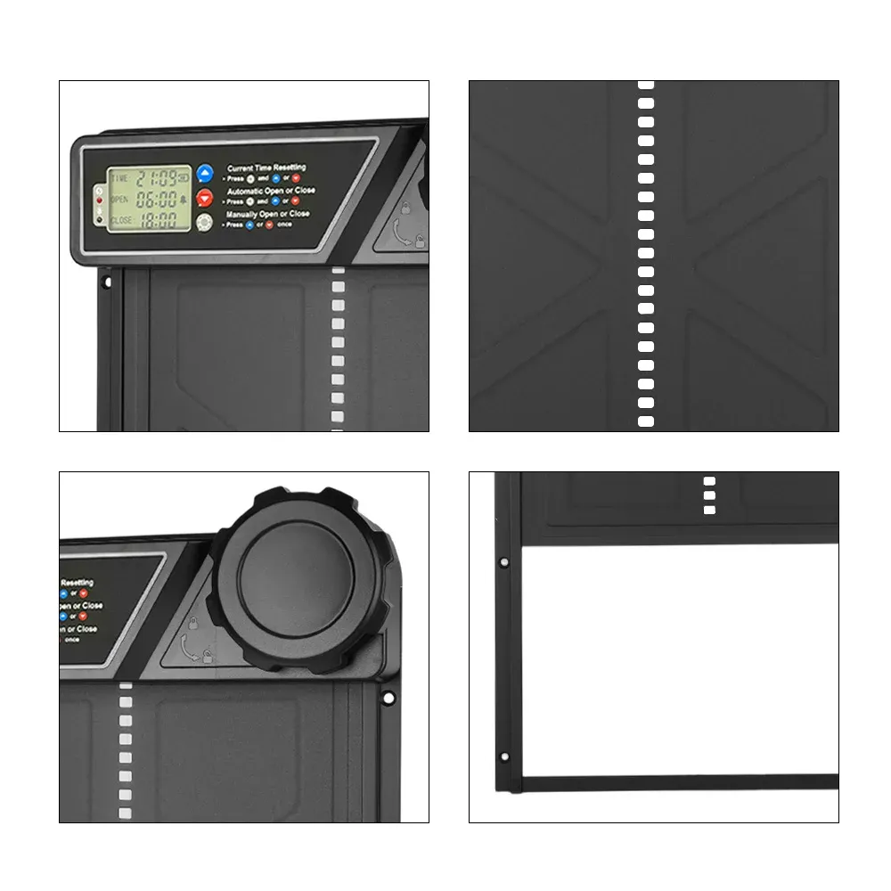 Porte automatique poulailler solaire avec minuterie anti-pincement