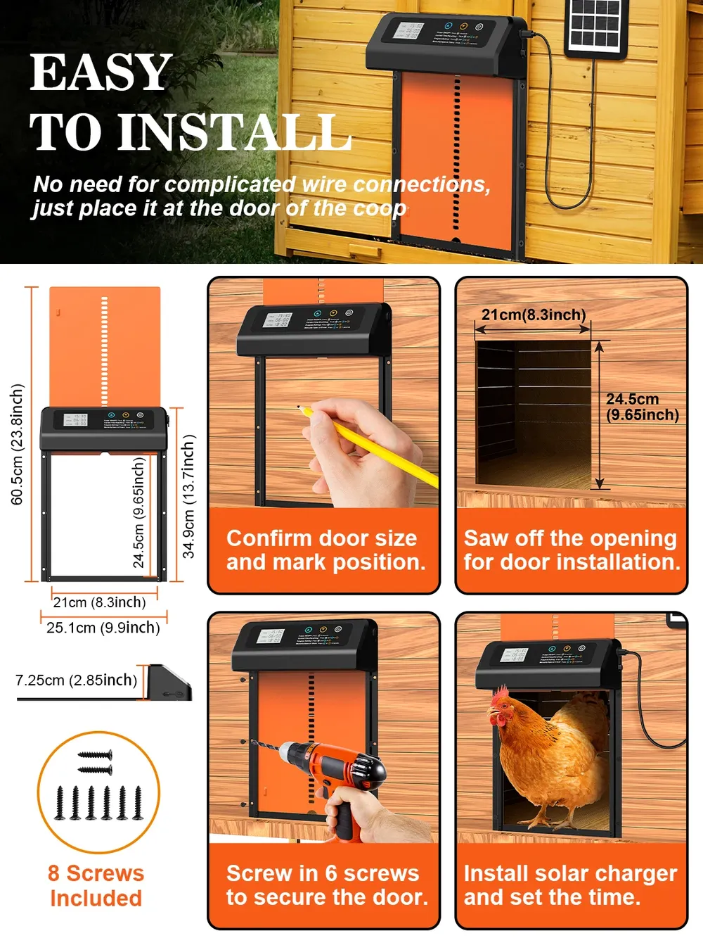 Porte automatique poulailler solaire fonction minuterie