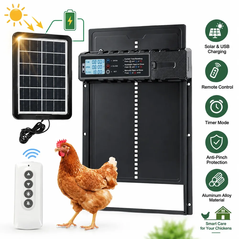 Porte automatique poulailler solaire télécommande minuterie