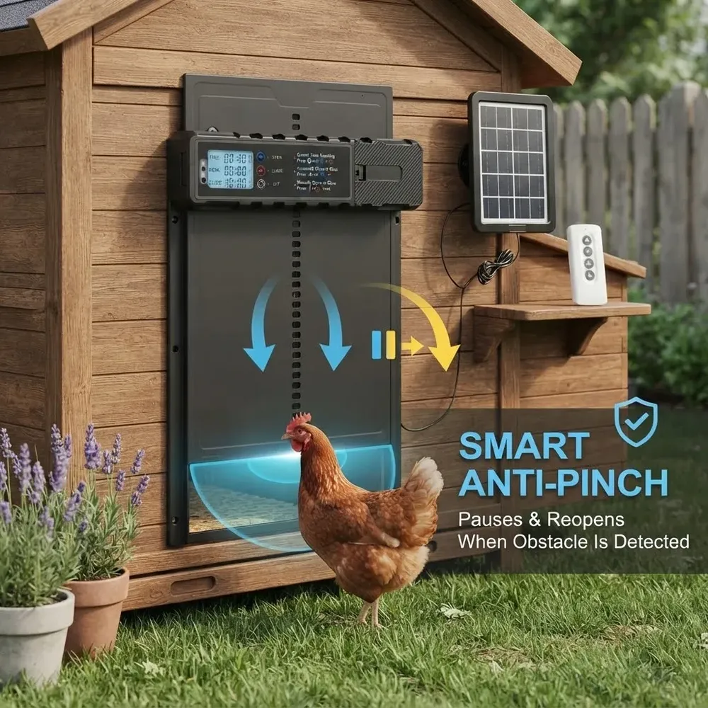 Porte automatique poulailler solaire télécommande minuterie