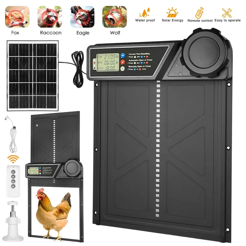 Porte automatique pour poulailler 27 x 24 cm solaire