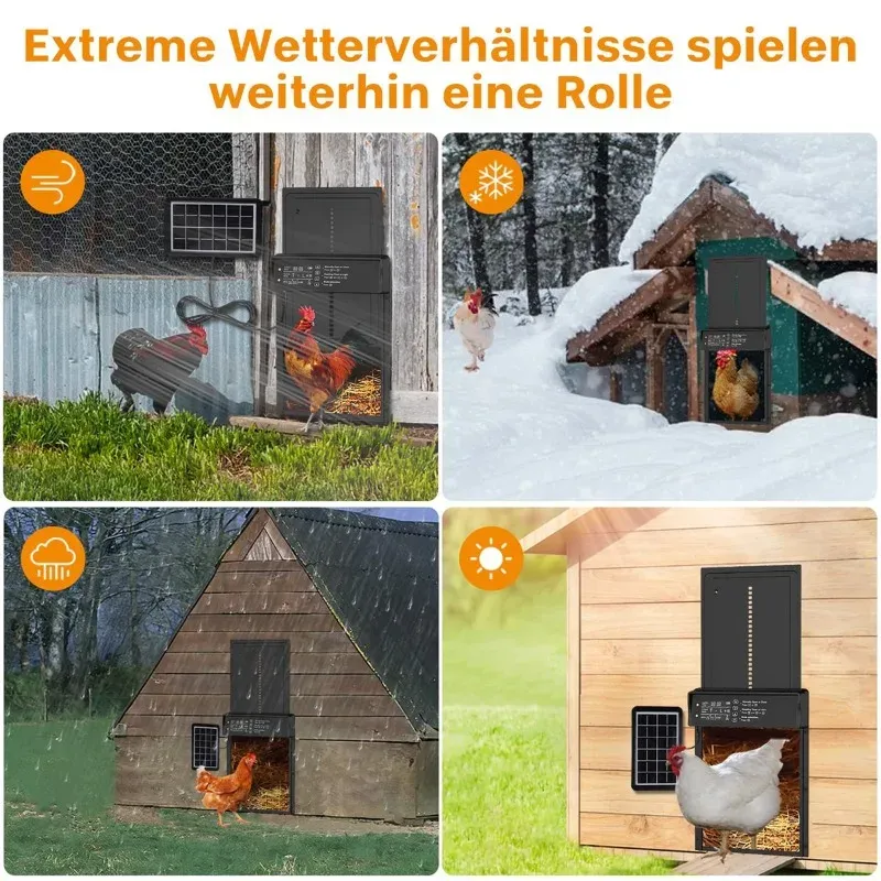 Porte automatique solaire poulailler anti-pincement