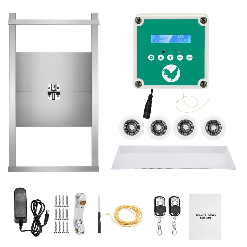 Porte de poulailler automatique 4 modes avec minuterie et 2 télécommandes