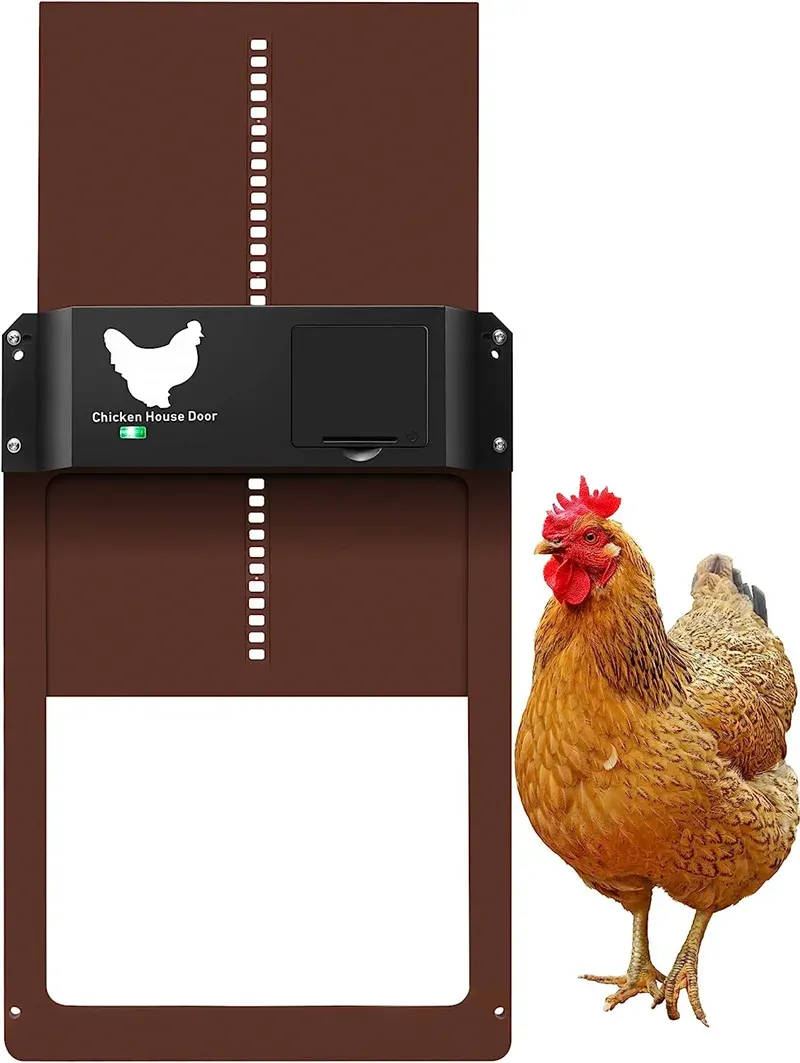 Porte de poulailler automatique à capteur de lumière alimentée par batterie