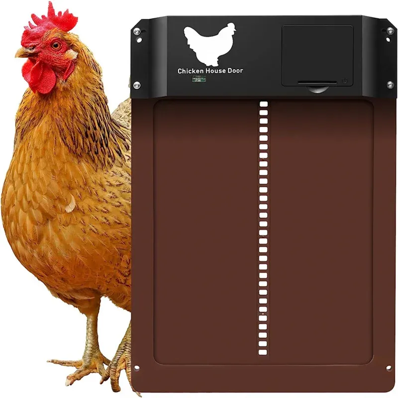 Porte de poulailler automatique à capteur de lumière alimentée par batterie