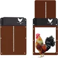 Porte de poulailler automatique à capteur de lumière alimentée par batterie – Couleur Brown