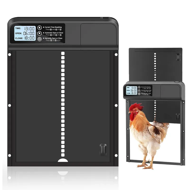 Porte de poulailler automatique étanche en aluminium avec minuterie