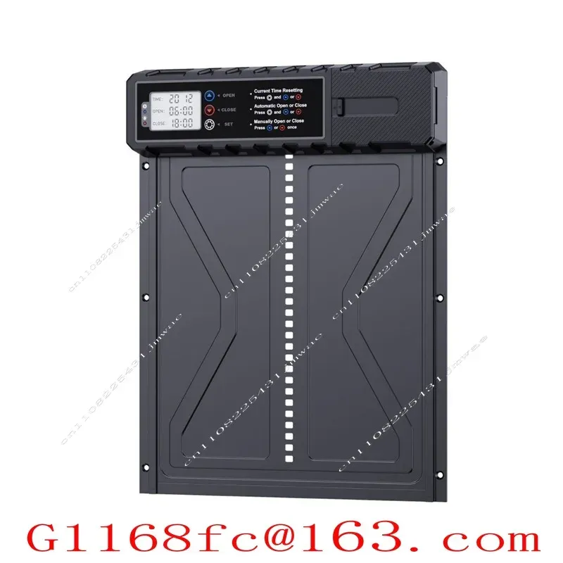 Porte de poulailler automatique programmable anti-pincement avec batterie solaire
