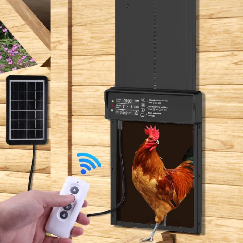 Porte de poulailler automatique programmable solaire rechargeable longue durée