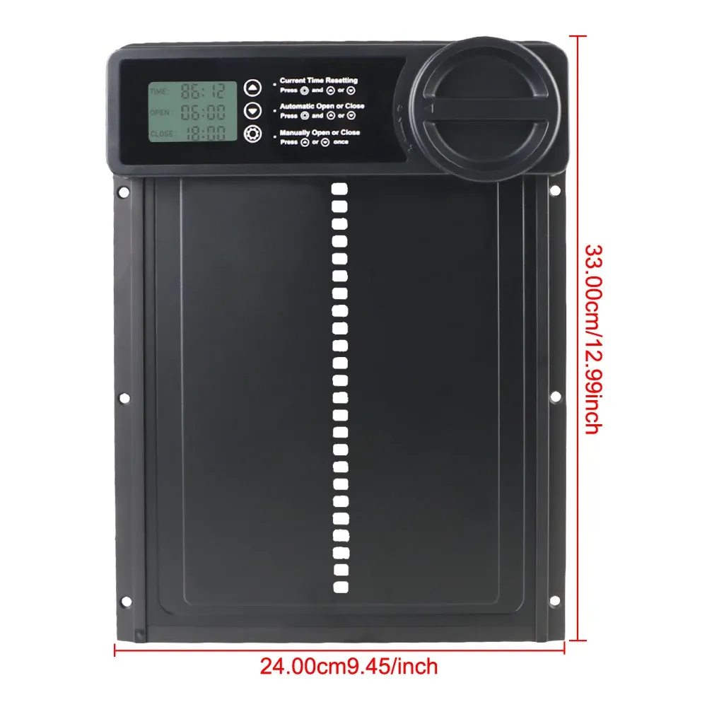 Porte de poulailler automatique rétractable anti-pincement avec écran LCD