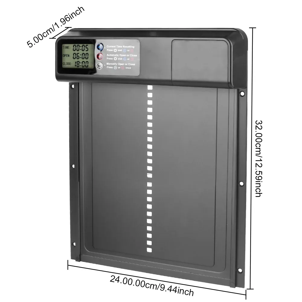 Porte de poulailler automatique rétractable anti-pincement avec écran LCD