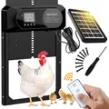 Porte de poulailler automatique solaire avec écran LCD et capteur de lumière – Couleur black