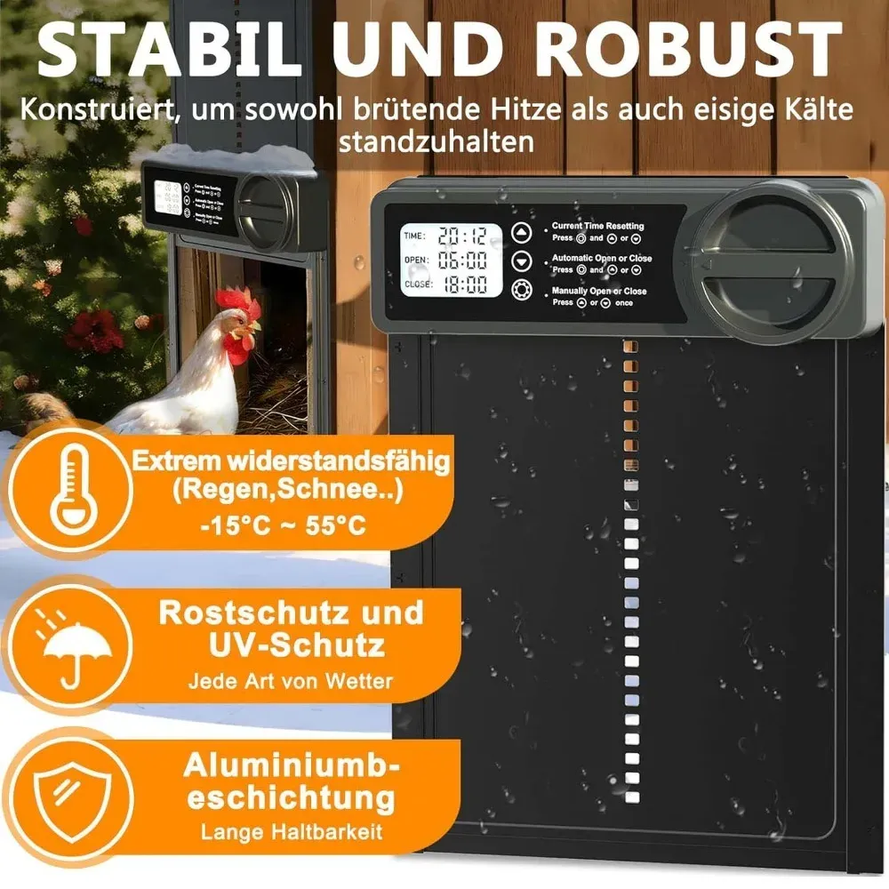 Porte de poulailler électrique LCD anti-pincement