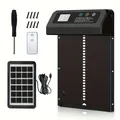 Porte de poulailler solaire 4 modes avec minuterie et capteur de lumière – Couleur black