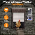 Porte de poulailler solaire en aluminium avec écran LCD, minuterie et télécommande – 3