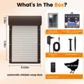 Porte de poulailler solaire en aluminium avec écran LCD, minuterie et télécommande – Couleur brown EU Standard