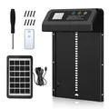 Porte de poulailler solaire intelligente en acier inoxydable programmée – Couleur M6English Version-Bl