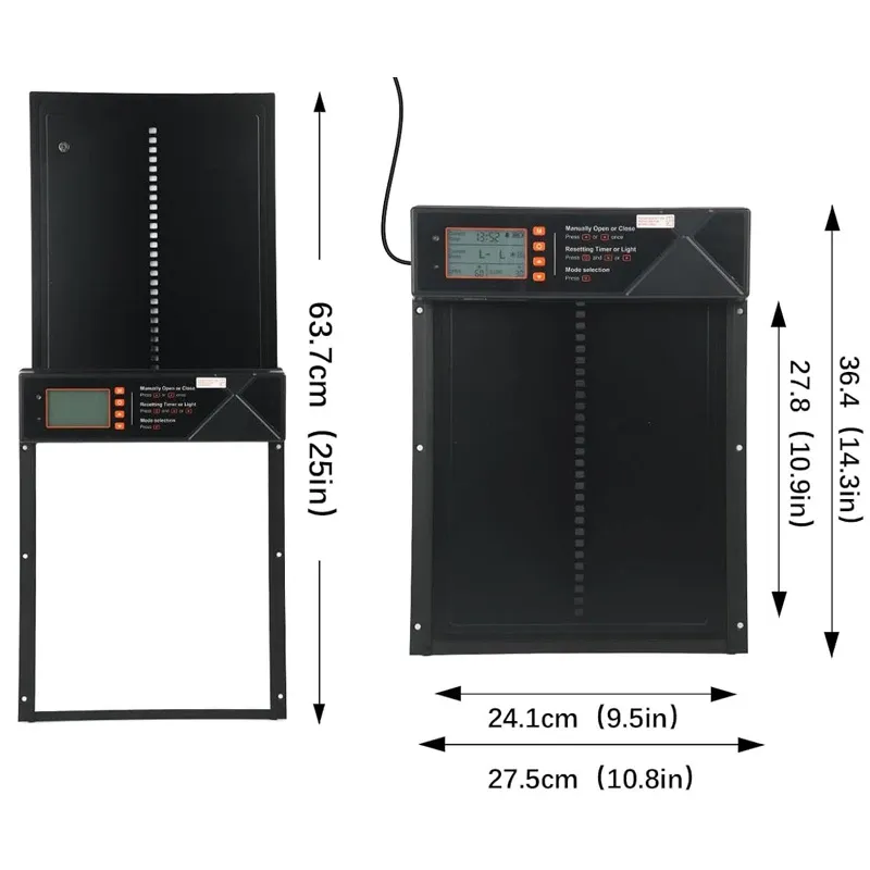 Porte de poulailler solaire XL 4 modes avec minuterie et capteur