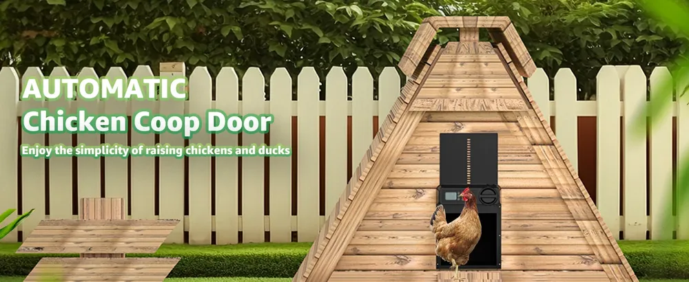 Porte poulailler automatique alimentée par batterie avec minuterie