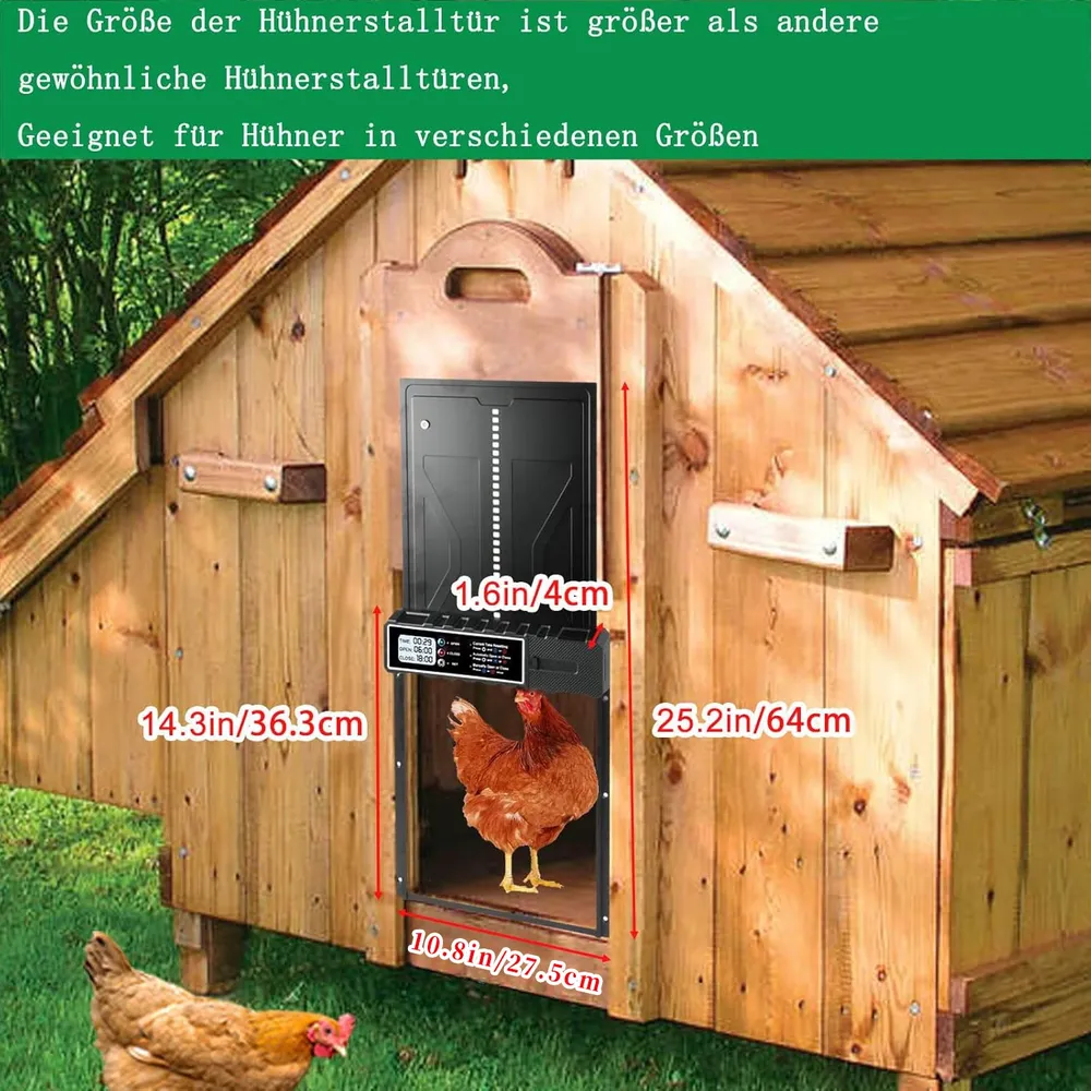 Porte poulailler automatique alliage aluminium noir