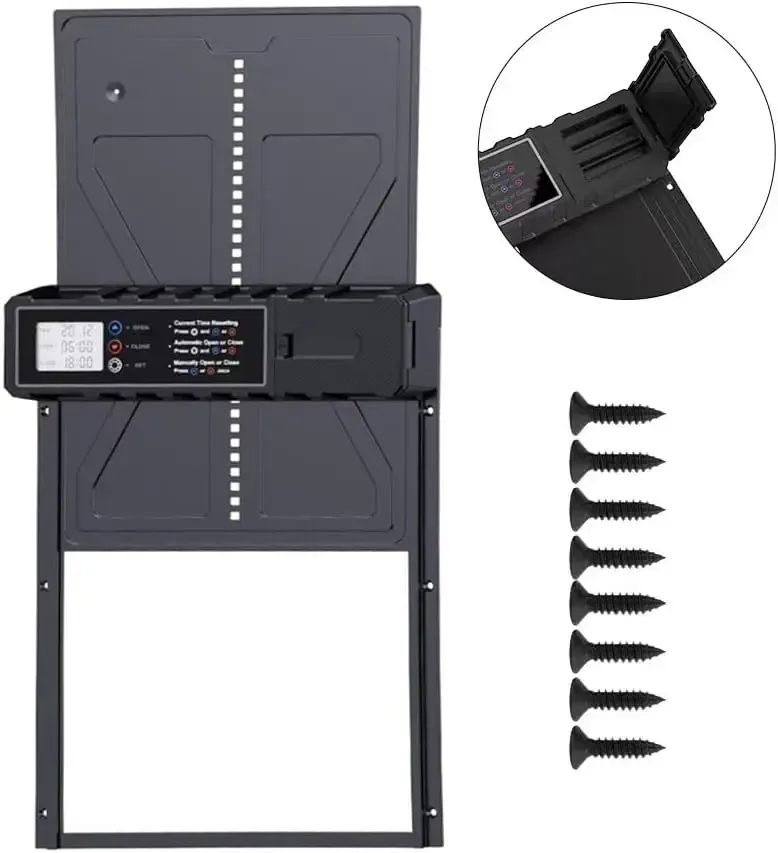 Porte poulailler automatique alliage aluminium noir